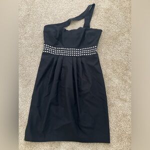 City Triangles Black One Shoulder Rhinestone Cocktail Dress Size 11